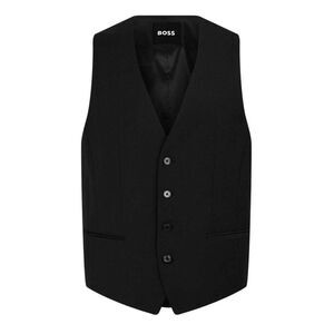 Boss Mens Textured Slim Sleeveless Vest / Black